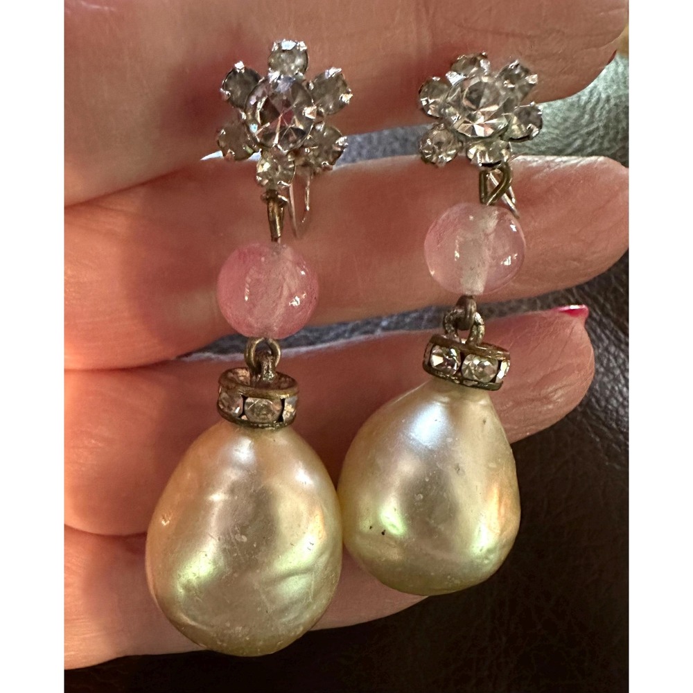 Vintage‎ Castlecliff Baroque Pearl Dangle Earrings